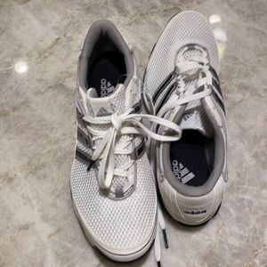 ADIDAS trainers new size9. White w/black/silver accent